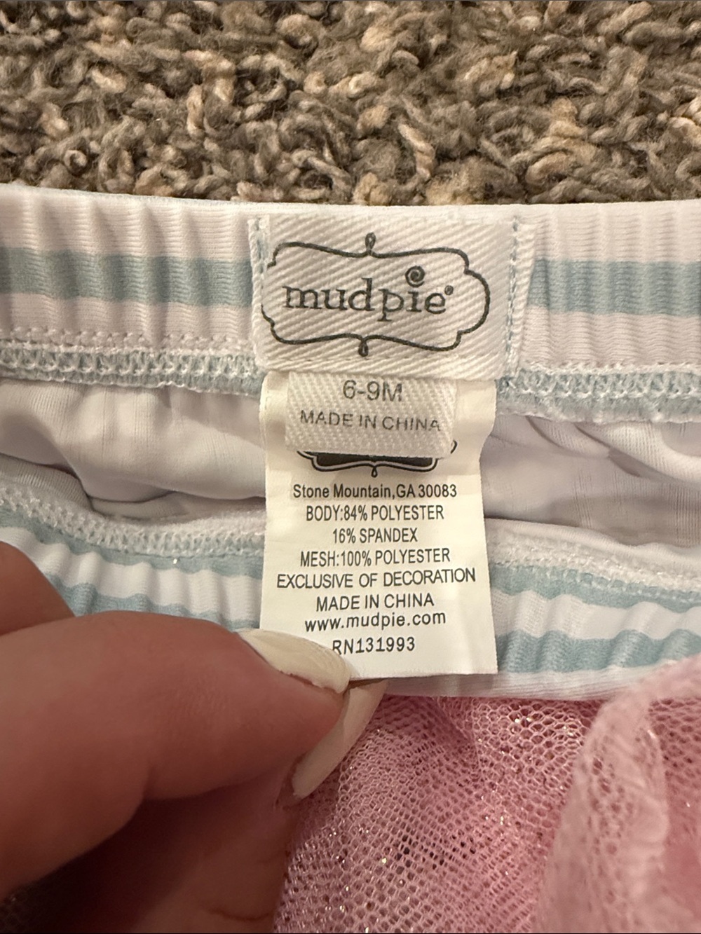 Mud Pie Toddler Mermaid Tutu Swim Set - Light Blue & Pink - Picture 3 of 3